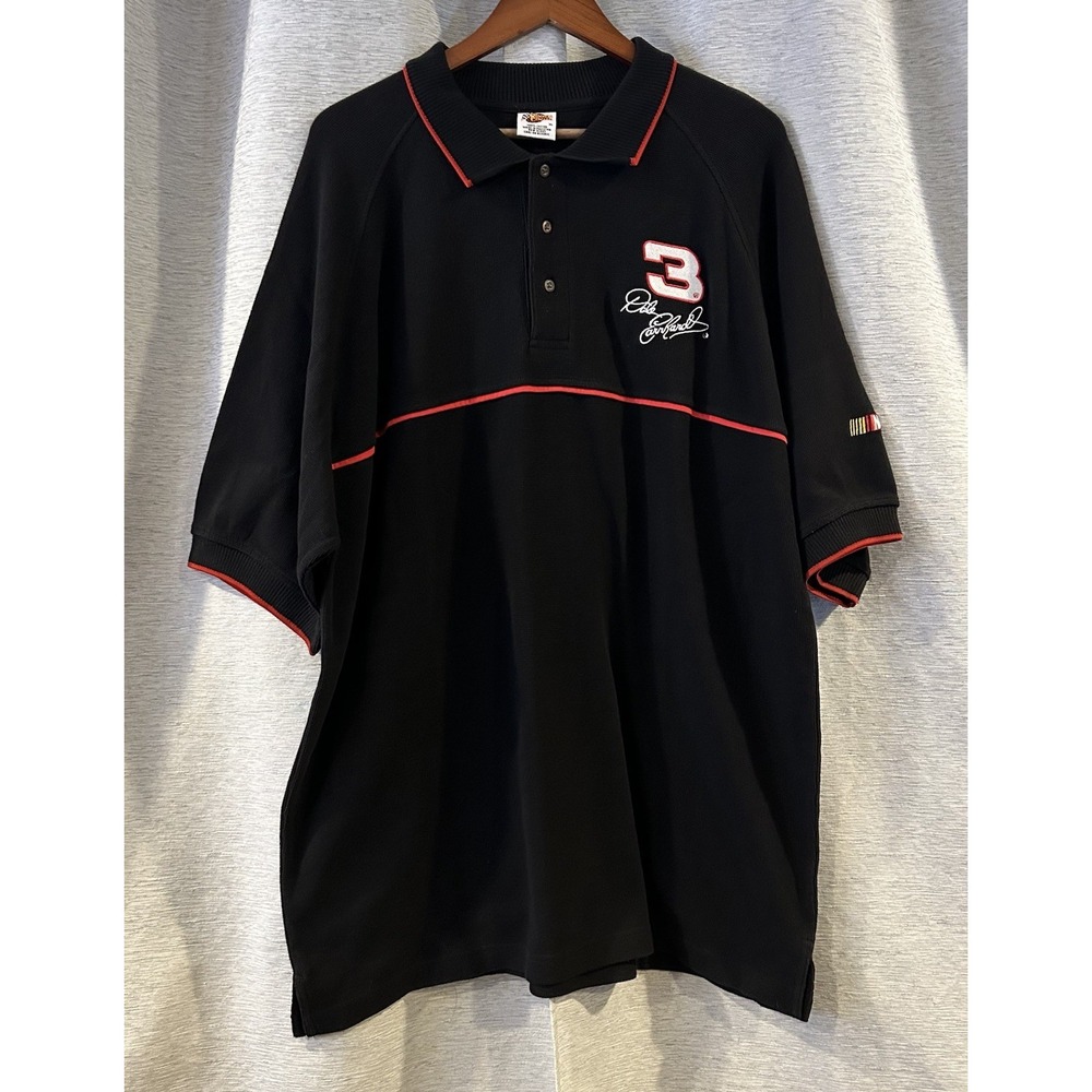 VTG Winners Circle NASCAR Polo Shirt Mens XL Dale Earnhardt RCR Racing Black